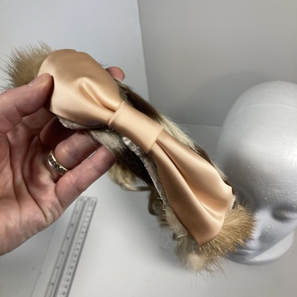 Vintage Lenore Marshall Blond Fur Open Crown Womans Hat 1950s - Picture 3 of 13